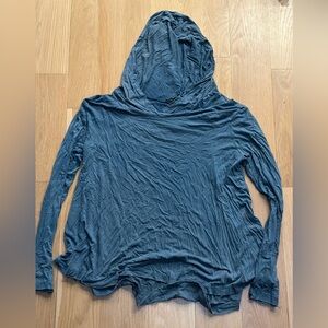 American Eagle Don’t Ask Why Women’s Blue Hooded Long Sleeve Top One Size